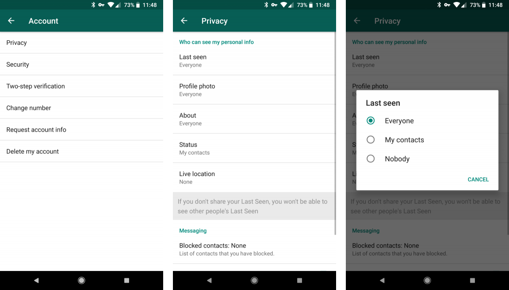 Protect WhatsApp Privacy Settings