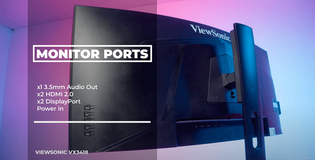 Viewsonic VX3418-2KPC Monitor Ports 
